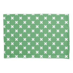 Housse D'oreillers Croix blanche sur le vert