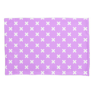 Housse D'oreillers Croix blanches sur lilas