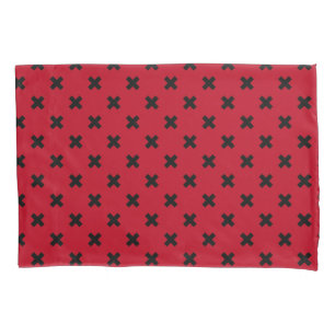 Housse D'oreillers Croix noire sur le rouge