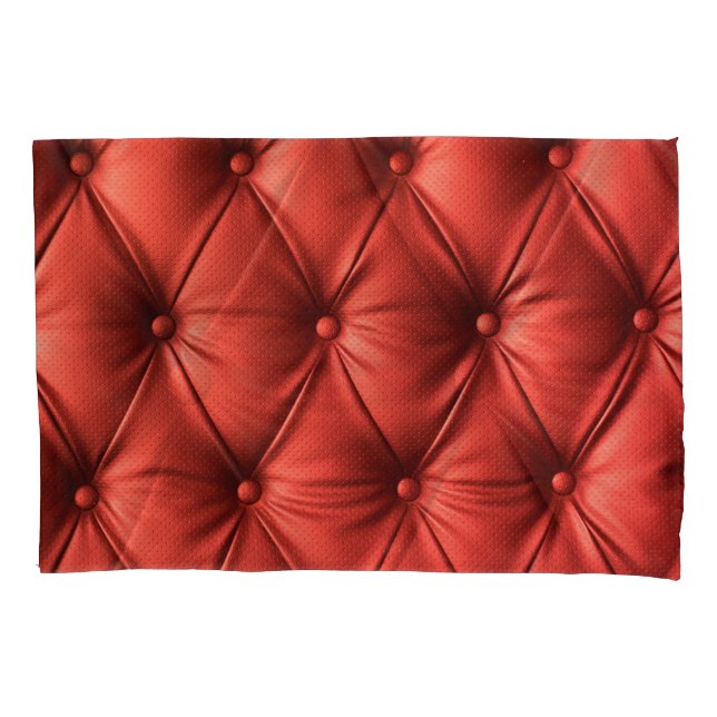 Housse D'oreillers Cuir rouge texturé : Détails du matériau (devant)