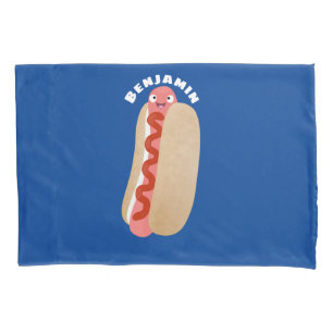 Housse D'oreillers Curieux hot dog Weiner dessin animé