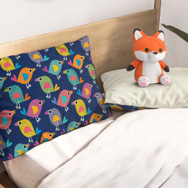 Housse D'oreillers Cute Bird Pattern on Blue