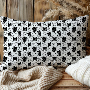 Housse D'oreillers Cute Black Cats et Motif des paroles