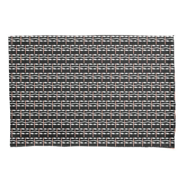 Housse D'oreillers Cute Brown, noir et blanc Carré Motif  (devant)