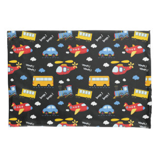 Housse D'oreillers Cute Cartoon Vehicles Pattern 