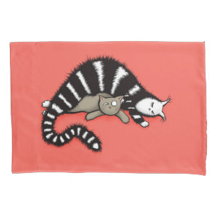 Housse D'oreillers Cute Chat Maman Amour Famille