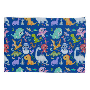 Housse D'oreillers Cute Dinosaur Motif sur Blue