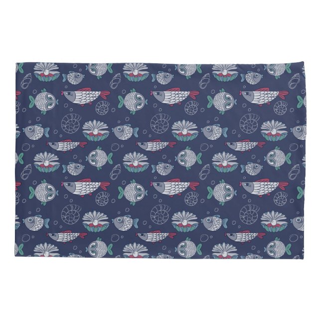 Housse D'oreillers Cute Motif de poisson (Dos)