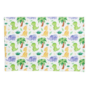Housse D'oreillers Cute Neon Aquarelle Dinosaur Motif