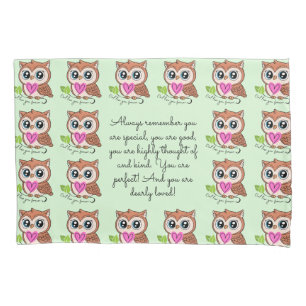 Housse D'oreillers Cute Owl Vous Aime Forever Pillowcase