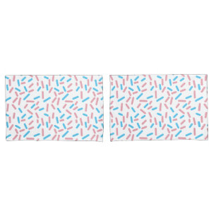 Housse D'oreillers Cute Pastel bleu rose Motif géométrique