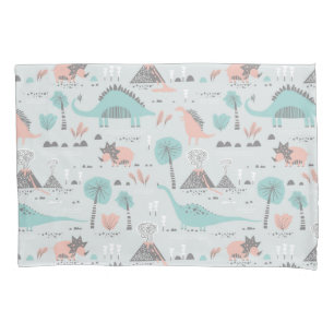 Housse D'oreillers Cute Pastel Dinosaur Motif