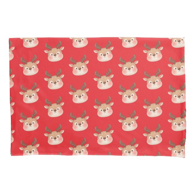Housse D'oreillers Cute Pastel Reindeer Head (devant)