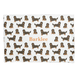 Housse D'oreillers Dachshund aux cheveux longs Personnalisé