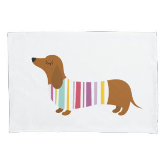 Housse D'oreillers Dachshund Dog - oreiller blanc