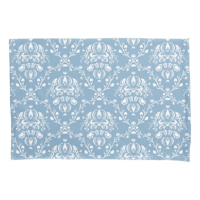 Housse D'oreillers Damas bleu néerlandais (devant-gauche)
