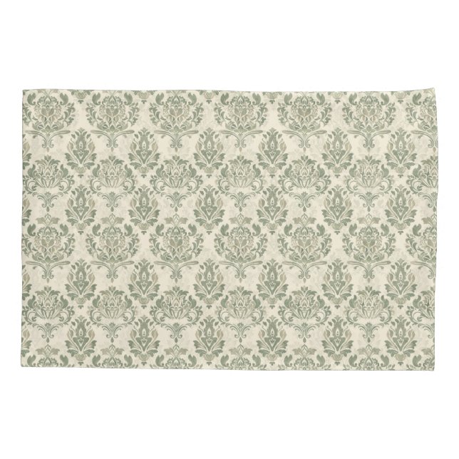 Housse D'oreillers Damas vert (Dos)