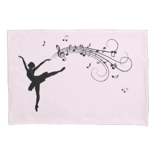 Housse D'oreillers Danse Extraordinaire Ballerina avec musique rose