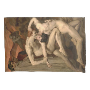 Housse D'oreillers Dante et Virgile en enfer (par Bouguereau)