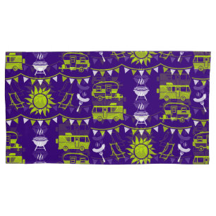 Housse D'oreillers Décor camping Caravan