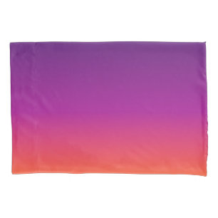 Housse D'oreillers dégradé violet, rose et orange foncé