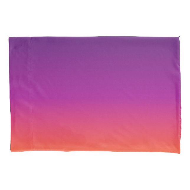 Housse D'oreillers dégradé violet, rose et orange foncé (devant)