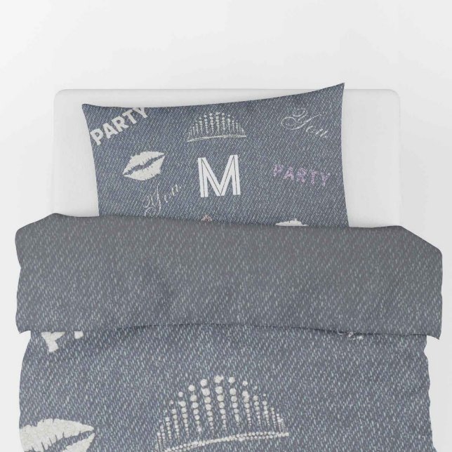 Housse D'oreillers Denim Diamonds Parties scintillant Ado personnalis (Créateur téléchargé)