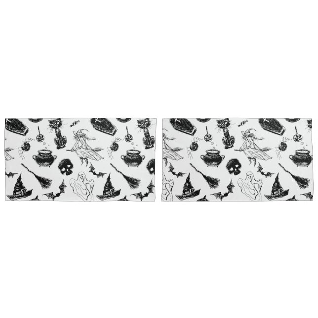 Housse D'oreillers Design motif d'Halloween (devant-Set)