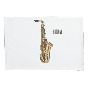Housse D'oreillers dessin animé saxophone