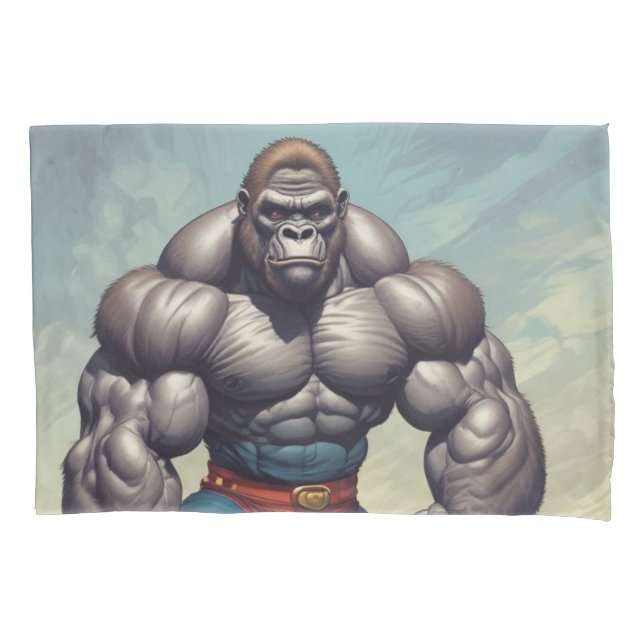 Housse D'oreillers Dessin d'art pop de Gorilla Bodybuilder (devant)