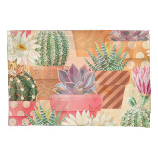 Housse D'oreillers Détaillé succulent, cactus motif sans soudure.