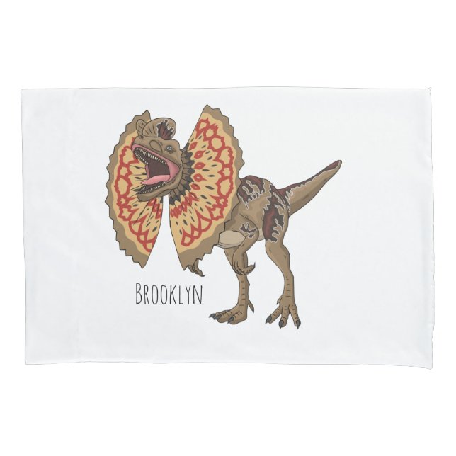 Housse D'oreillers Dilophosaurus dessin animé (devant)