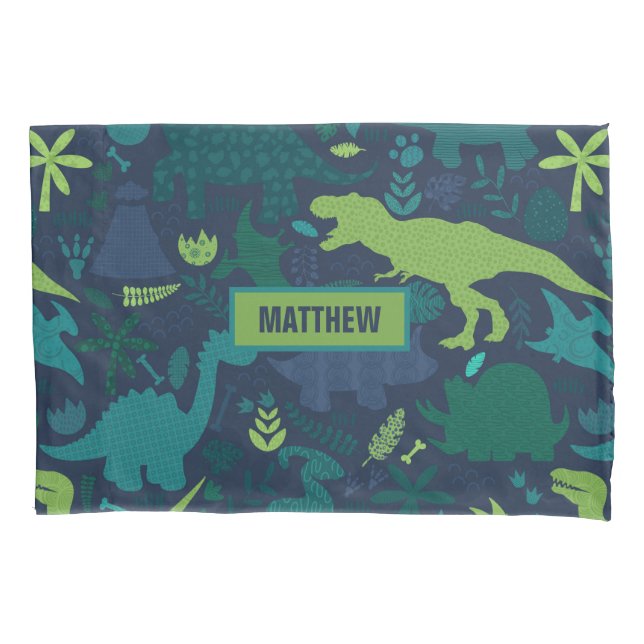 Housse D'oreillers Dino Doodle Silhouettes Enfants Dinosaur (devant)