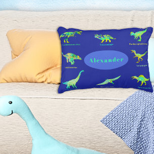 Housse D'oreillers Dinosaures aux noms Coloré Bleu