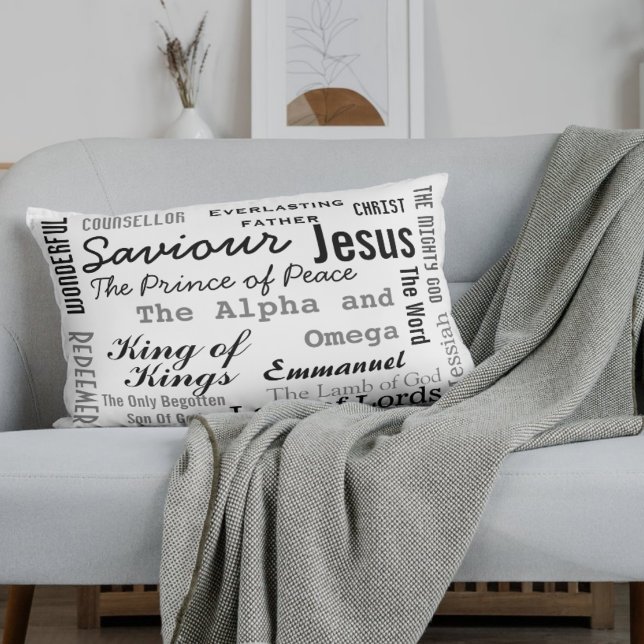 Housse D'oreillers Dix-sept noms de Jésus (In situ, Jesus Names pillow case (pillow filling not included))