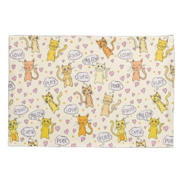 Housse D'oreillers Doodles chats mignons paire Motif