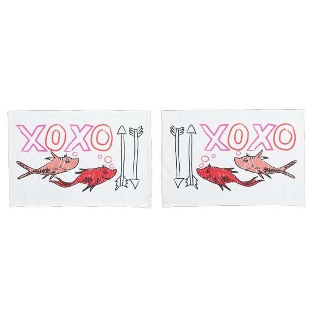 Housse D'oreillers Dr. Seuss Valentine | Conception XOXO (devant-Set)