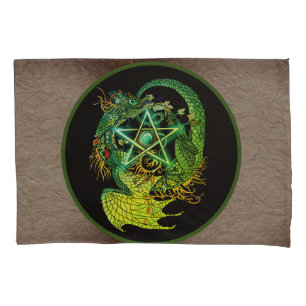 Housse D'oreillers Dragon de Pentacle Art nouveau