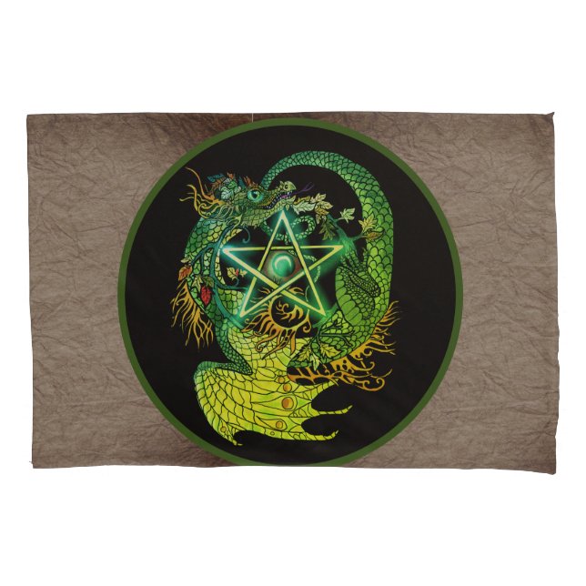 Housse D'oreillers Dragon de Pentacle Art nouveau (devant)