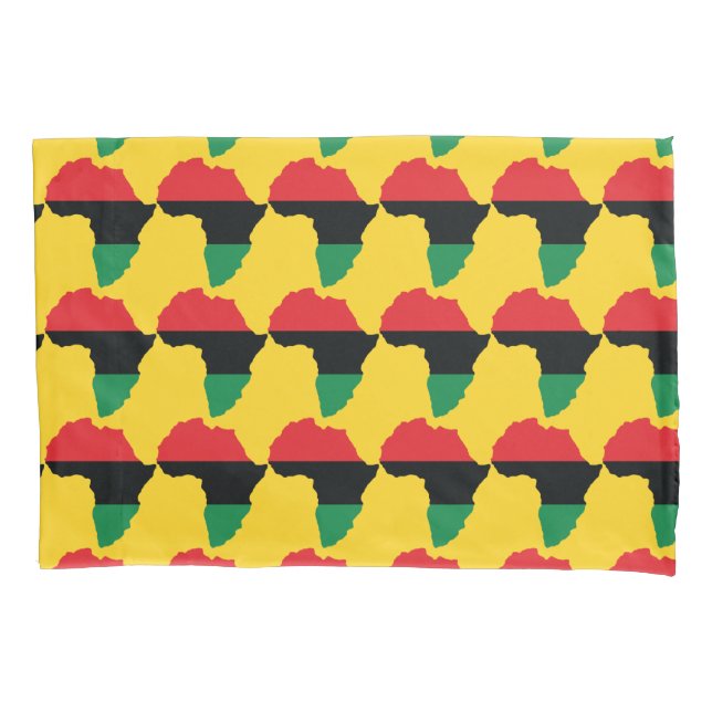 Housse D'oreillers Drapeau Afrique rouge, noire et verte (devant)
