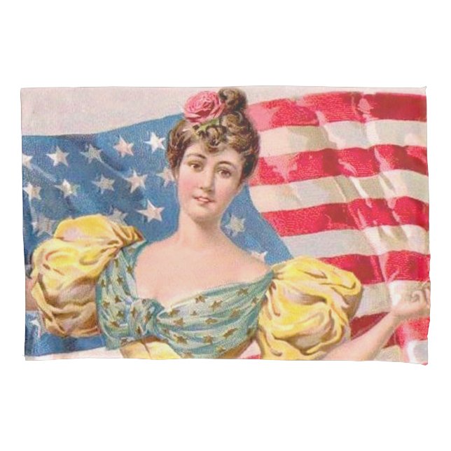 Housse D'oreillers Drapeau américain Lady Liberty Independence (devant)