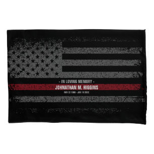Housse D'oreillers Drapeau américain Mince Red Line