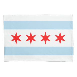 Housse D'oreillers Drapeau de la ville de Chicago (Illinois)