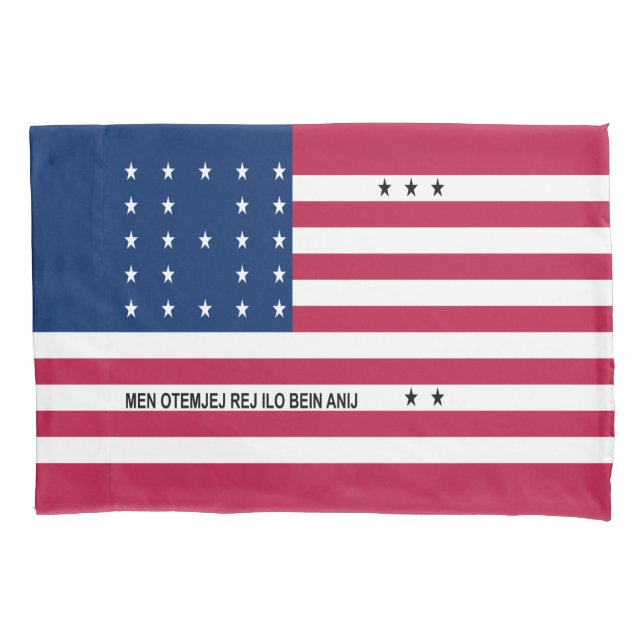 Housse D'oreillers Drapeau de l'atoll de Bikini Patriotique (devant)