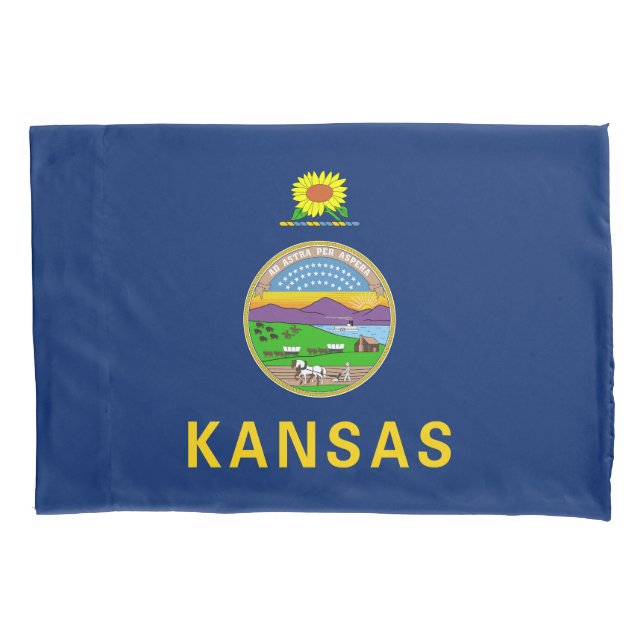 Housse D'oreillers Drapeau de l'État du Kansas (devant)