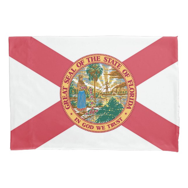 Housse D'oreillers Drapeau d'État de Floride Imprimer Patriotc (devant)