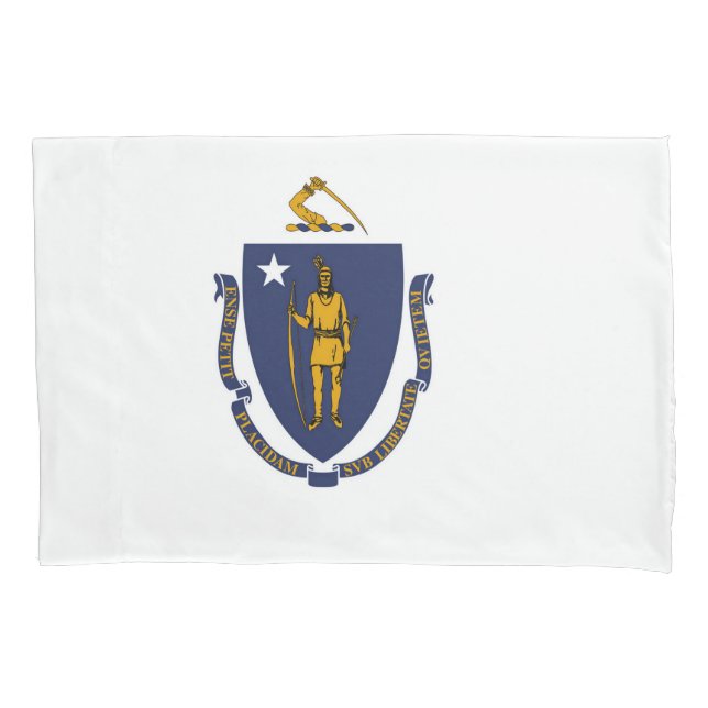 Housse D'oreillers Drapeau d'Etat du Massachusetts Imprimer Patriotc (devant)