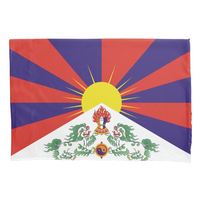 Housse D'oreillers Drapeau du Tibet libre (devant)