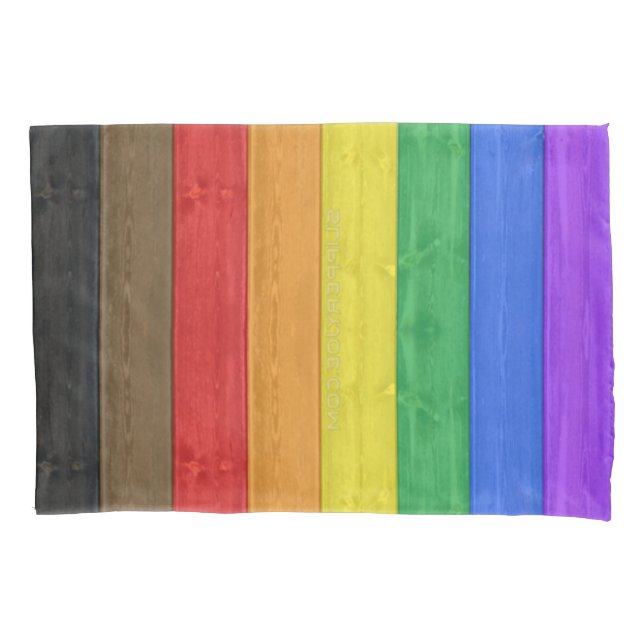 Housse D'oreillers Drapeau gay pride inclusif SlipperyJoe ru texturé (devant)