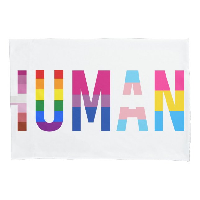 Housse D'oreillers Drapeau LGBT HUMAN Mois Gay pride Transgenre (devant)